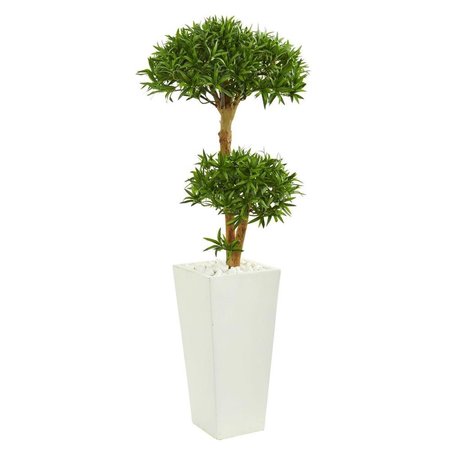 NEARLY NATURALS 50 in. Bonsai Styled Podocarpus Artificial Tree in Tower Planter 9239